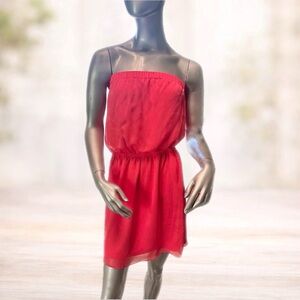 Express Strapless Pink/Coral Dress, Medium